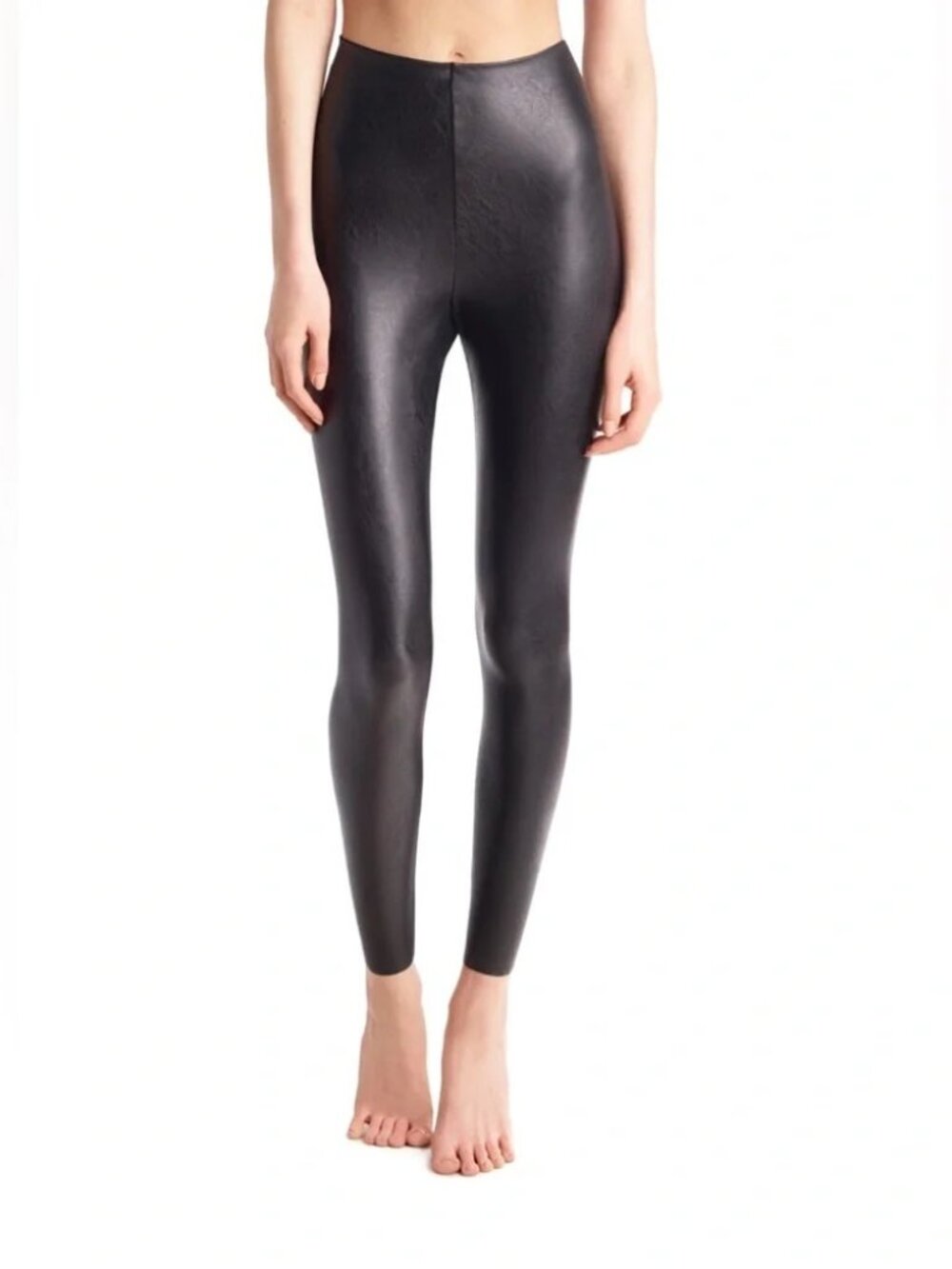 Commando Perfect Control Faux Leather Leggings Black High Waist Size M